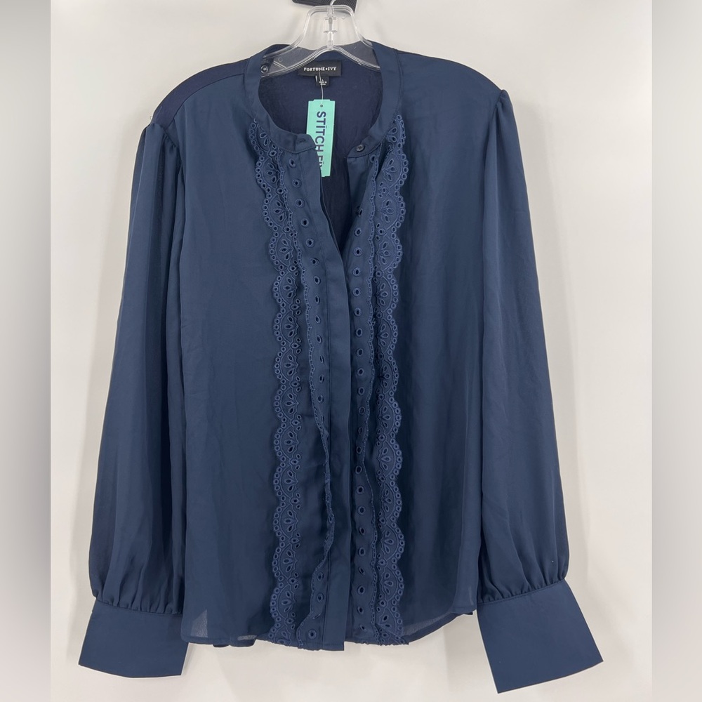 Fortune + ivy new Xiomara blouse size large - Picture 2 of 12